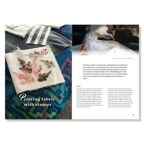 Printing fabric with stamps